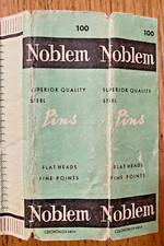 NOBLEM SUPERIOR QUALITY STEEL FLAT HEADS FINE POINTS SEWING PINS VINTAGE
