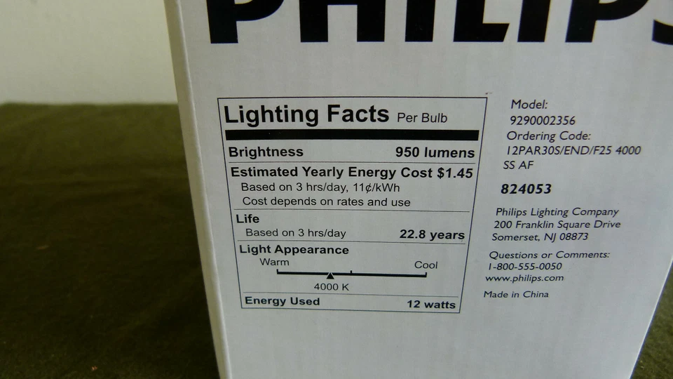 Philips Lighting 12PAR30S/END/F25-4000-SS-AF LED Lamp, PAR30, 12W, Cool White - Image 4 of 4