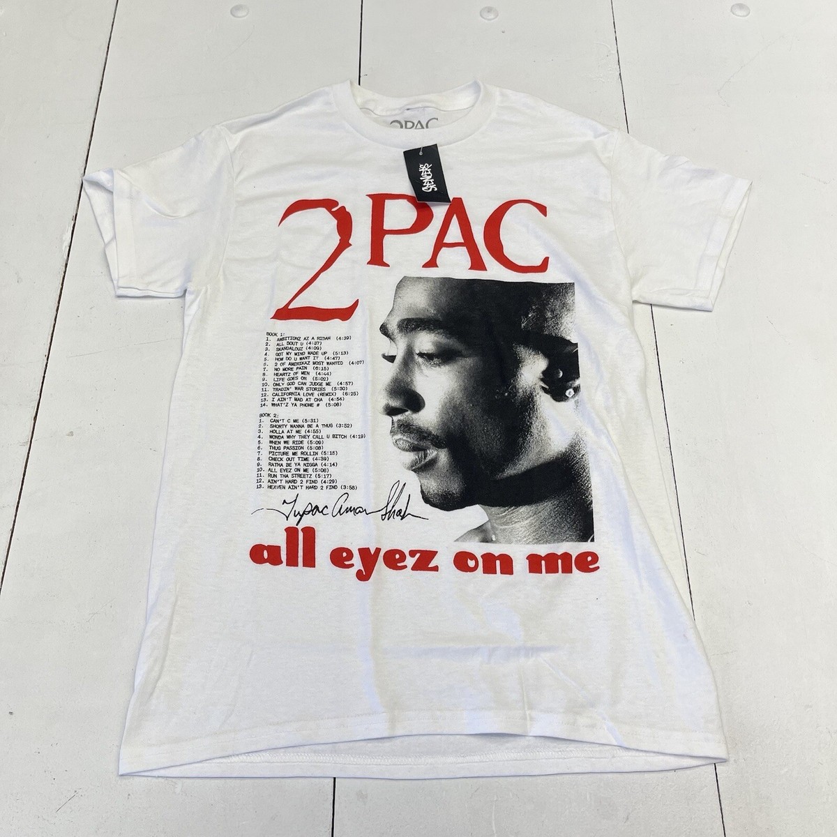 Spencer's 2 PAC All Eyez On Me White Graphic T Shirt Adults Size
