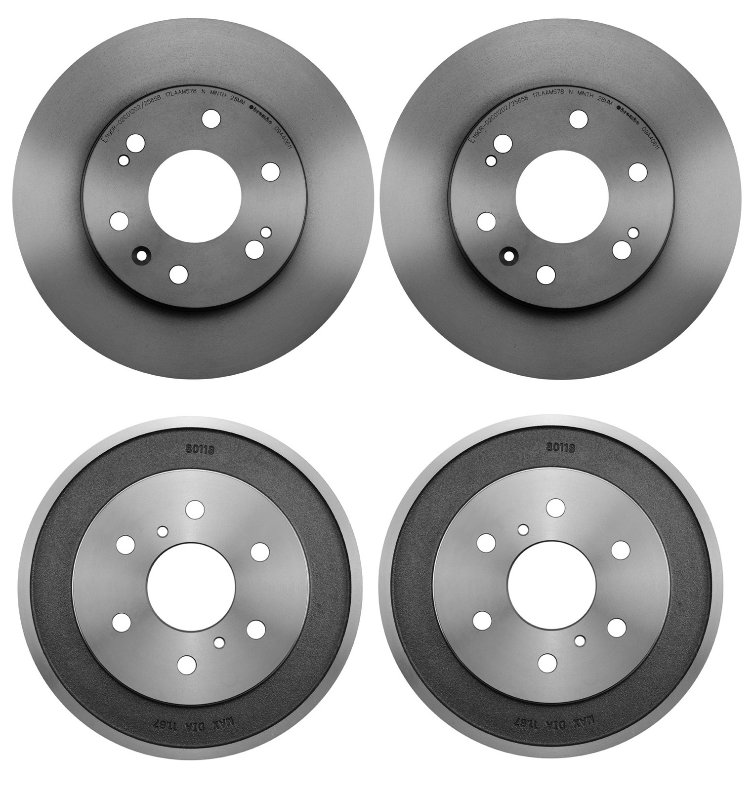 NEW Brembo Front Disc Rotors Rear Drums Brake Kit for Silverado 1500