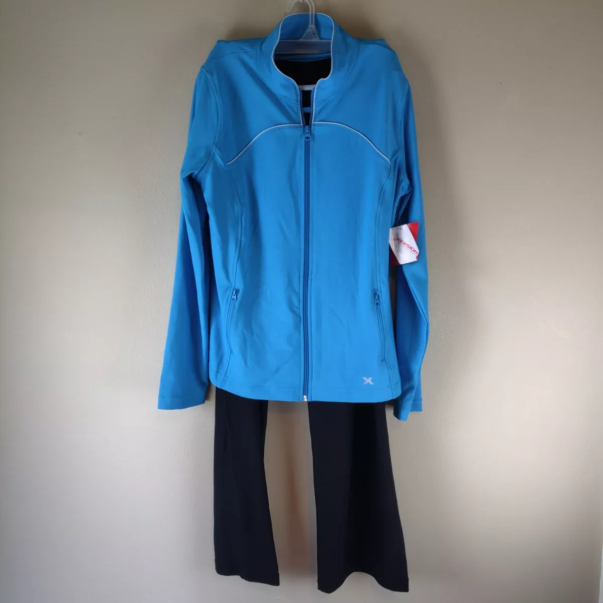 XERSION Performance Sz M & L Blue Black Track Jacket (L) + Pants (M) Track  Suit