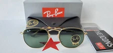 Ray Ban rb3548N Hexagonal Golden with Green G15 lenses medium size