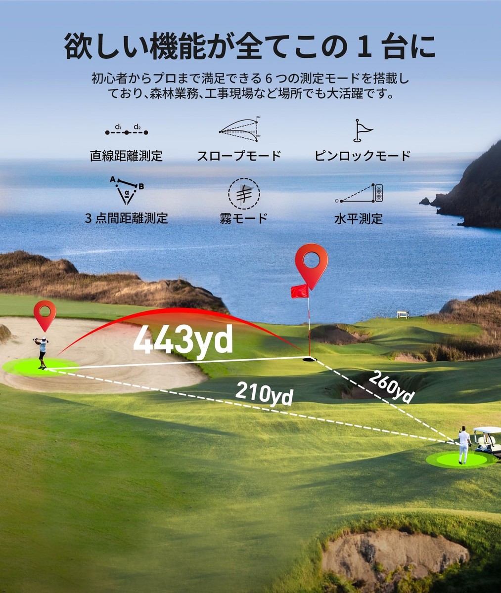 EENOUR U1000ADL Golf Laser Distance Meter, Red OLED/Black LCD 