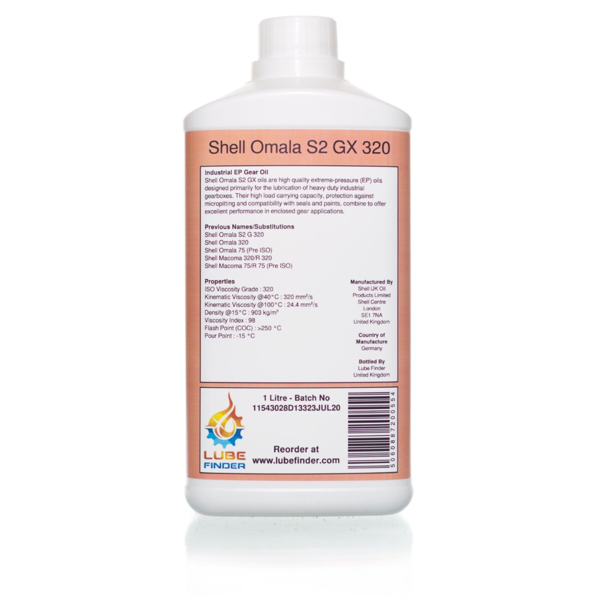 1l Shell Omala S2 GX 320 (omala 75) ISO VG 320 EP Gear Oil for sale ...