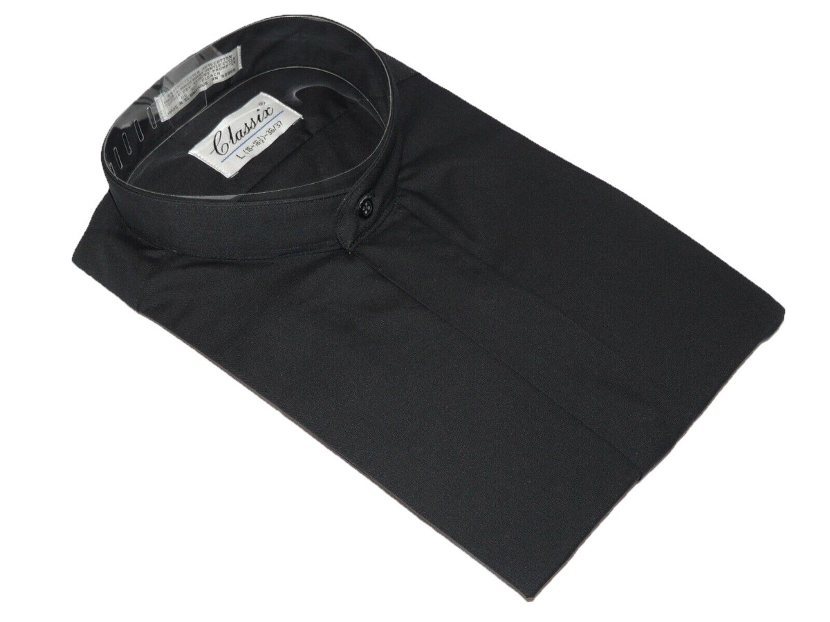 black banded collar dress shirt Scully Men's Shirt - Range Wear - Banded Collar