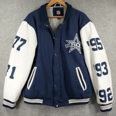 Dallas Cowboys Super Bowl Champions Patch Varsity Bomber Jacket Men's M 50th