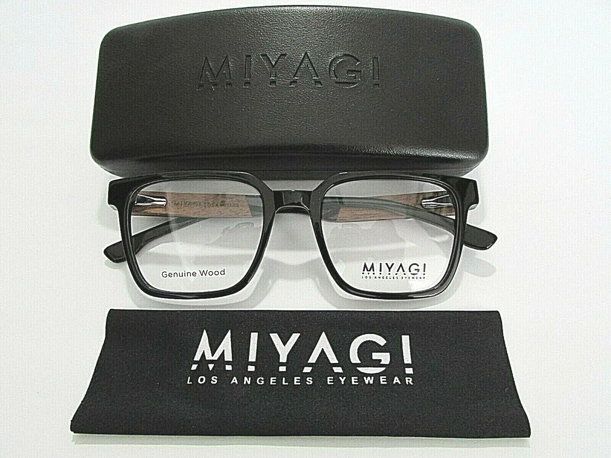 Miyagi Eyewear Los Angeles Colby 2655 Col. 1 Black W Ebony Wood Eyeglasses Frame