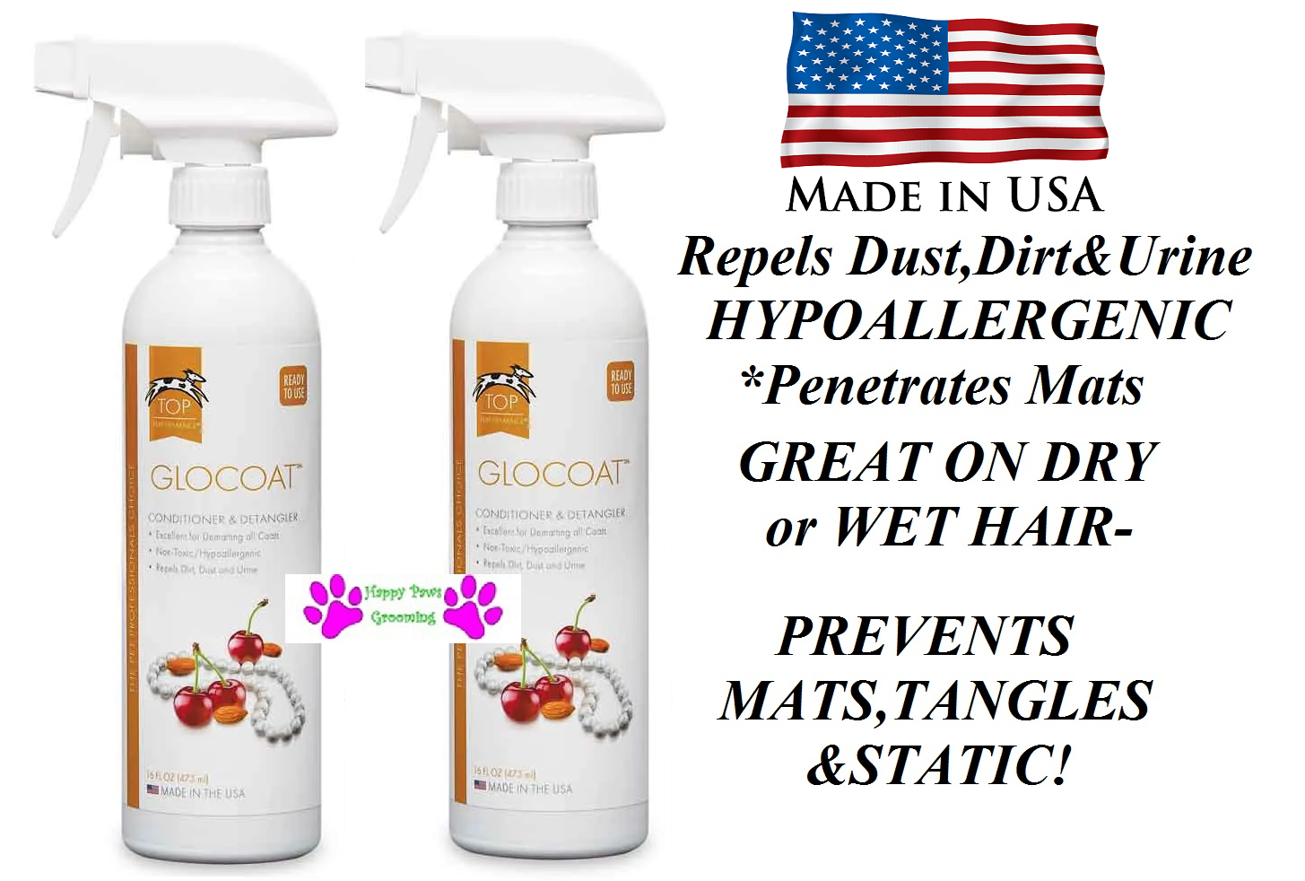 2GloCOAT Pet Dematting CONDITIONER SPRAY*BREAKS UP MATS on DRY&WET
