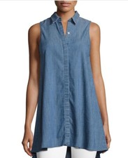 Alice + Olivia Anisa Sleeveless Flowy Button-Down Tunic