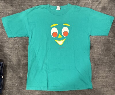 Vintage GUMBY Prema Toy Co T Shirt Men's Size XL TV Show Promo 2001 Y2k Green