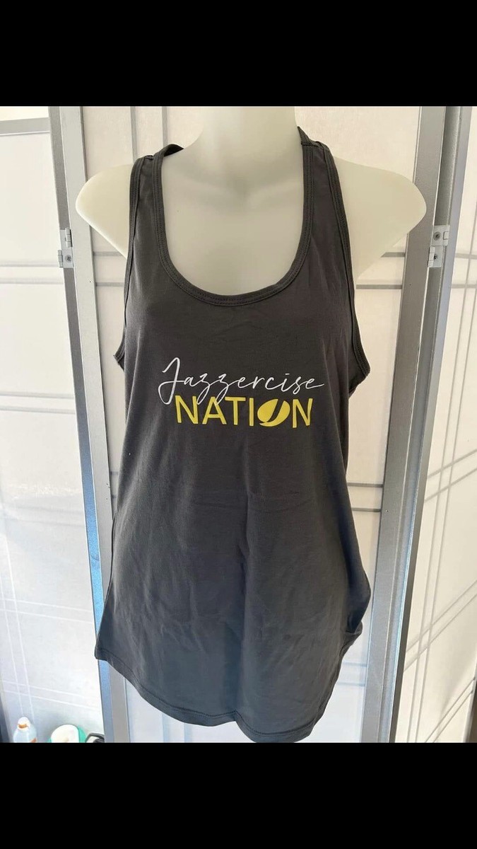 Jazzercise Top Size Medium Grey Jazzercise Nation Tank Top | eBay