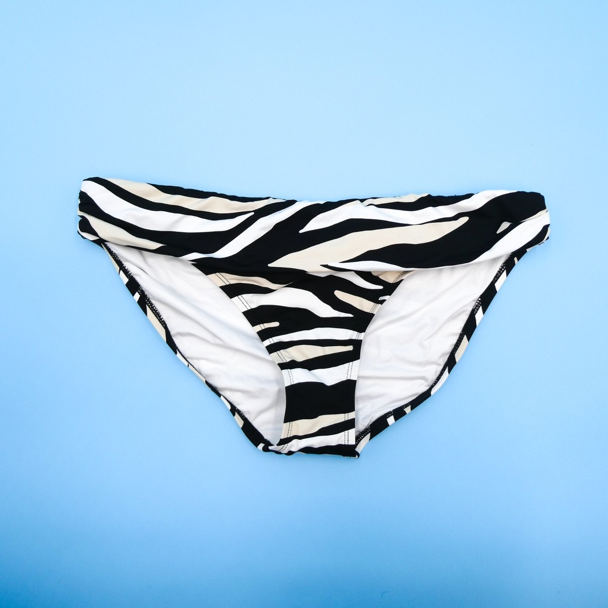 La Blanca Black White Leopard 12 Brazilian Bikini Bottom Beach