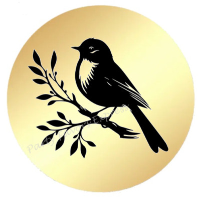 BIRD ON TREE BRANCH ENVELOPE SEALS LABELS STICKERS PARTY FAVORS