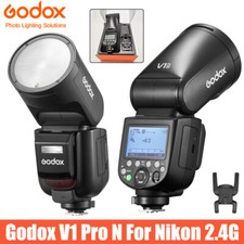 US Godox V1ProN V1Pro N TTL HSS Li-ion Battery Round Head Flash for Nikon Camera
