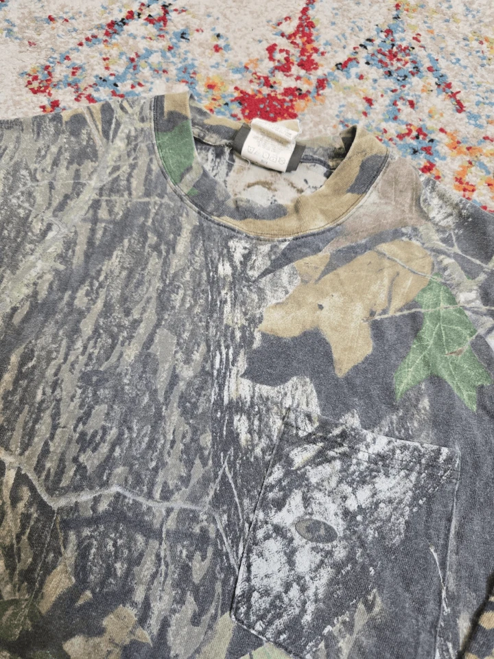 Camiseta De Colección Años 90 Jerzees Mossy Oak BreakUp Camuflaje Caza Manga Larga Bolsillo Talla L/XL Foto 3 de 4