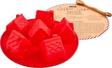 Mud Pie Xmas Home Mold Set, mold 12 1/4" dia | spoon 7",Red Red 
