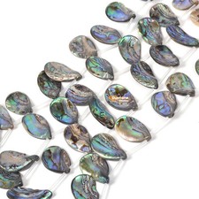 Natural Abalone Shell 30mm Teardrop Twist Freeform Loose Bead DIY Jewelry Making