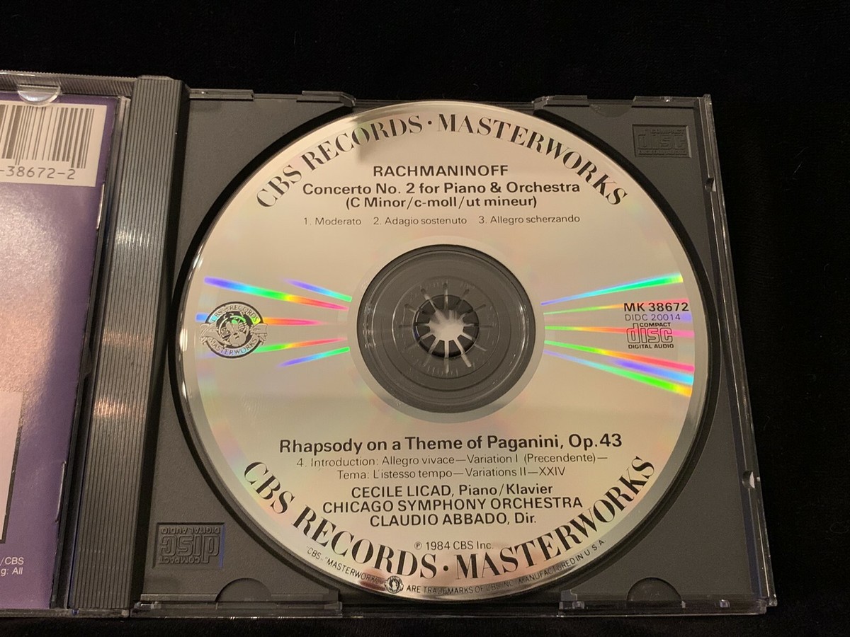 RACHMANINOFF Piano Concerto #2 & Rhapsody - LICAD, ABBADO - CBS CD