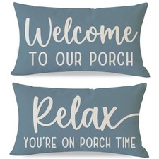 Decorative Throw Pillow Covers 12x20 Inch Set 20" x 12" Pack of 2 Dusty Blue