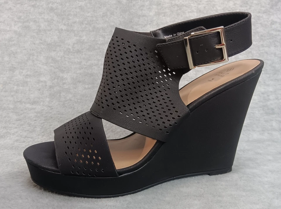 Call It Spring Vegan Leather Sandals Open Toe Platform Wedge Women's Size 10 - Image 2 of 4