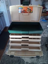 Vintage Plano Tackle Systems 5940  Fishing Tackle Box 4 Drawer 12 H x17 W x9.5 D
