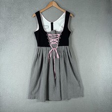 Dirndl Dress 38/ Small Gingham Oktoberfest Corset Lace Bodice Bavarian Costume