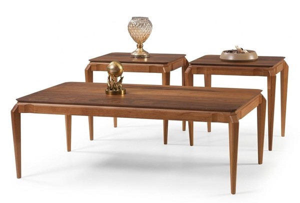 Modernes Wohnzimmer-Set Mit Couchtisch Und 2 Beistelltischen-image