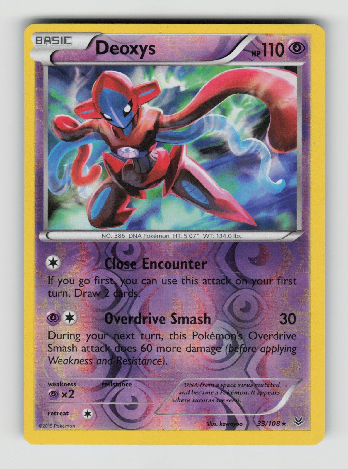 Deoxys, ROS, XY - Roaring Skies, 33/108, Holo Rare, Reverse Holo, LP
