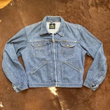 Vintage Maverick Blue Bell Selvedge 24MJZ Denim Zip Jacket USA Wrangler