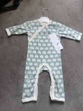 PIGEON ORGANICS COTTON BEAR ROMPER ALL-IN-ONE BABYGROW NEWBORN NWT