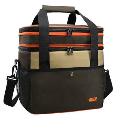  Large Lunch Cooler for Men Expandable Lunch Bag Insulated Dual Compartment 