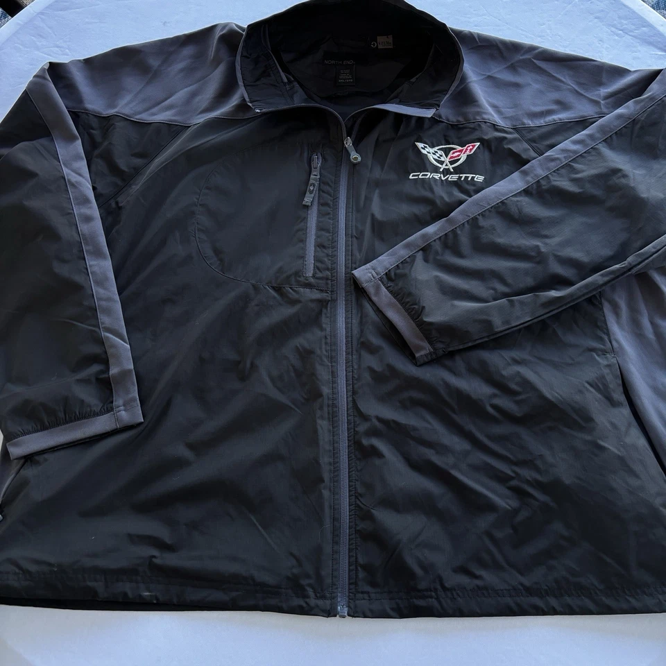 Chaqueta cortavientos North End Corvette C6 bordada negra gris para hombre 3XL Foto 2 de 4