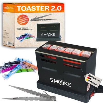 Smoke2u Toaster 2.0 Elektrischer Shisha Kohleanzünder 800 Watt Zange Mundstücke