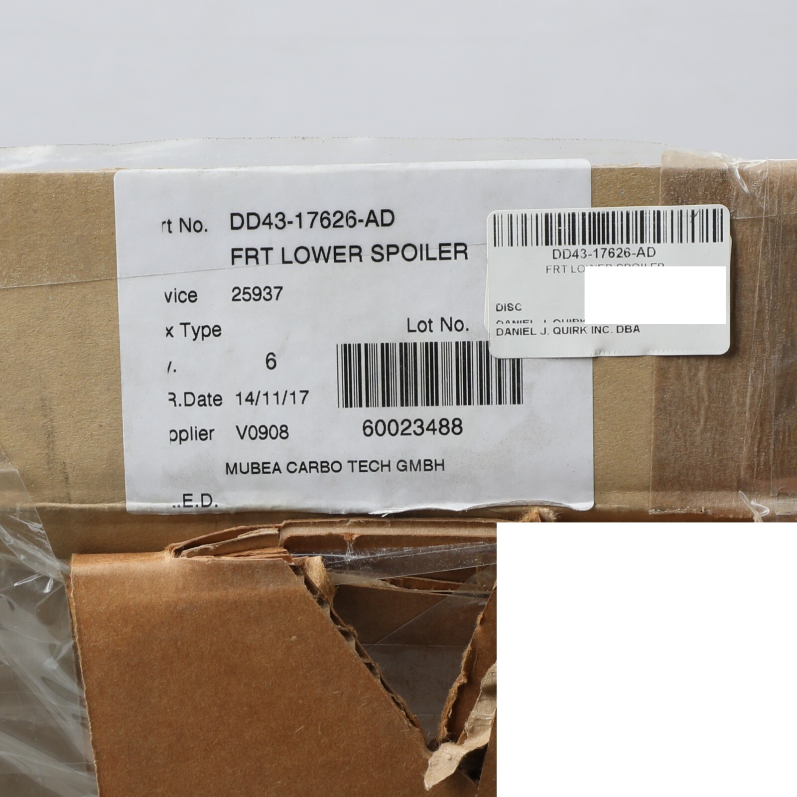 GENUINE ASTON MARTIN FRONT LOWER SPOILER OEM NEW DD43-17626-AD