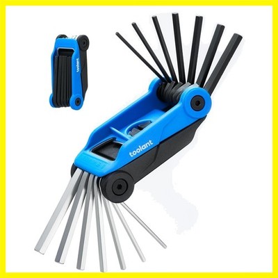 Durable Folding Hex Key Set - 14PCS in Alloy Steel with Integrated Bottle Opener