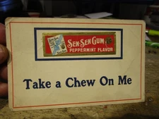 U25 Old PRODUCT ADVERTISING Postcard Sen Sen Chewing Gum Peppermint Sticks 5c
