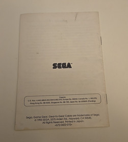 Sega Game Gear System Console Instruction Manual Booklet ONLY  Gamegear #S