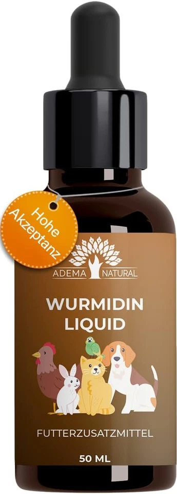 ADEMA NATURAL® WURMIDIN Liquid - Wurmmittel - Wurmkur Tropfen/Flüssig für Tiere