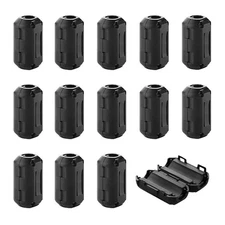 14pcs black ferrite toroidal core cable clip, ferrite ring core, RFI EMI noise...