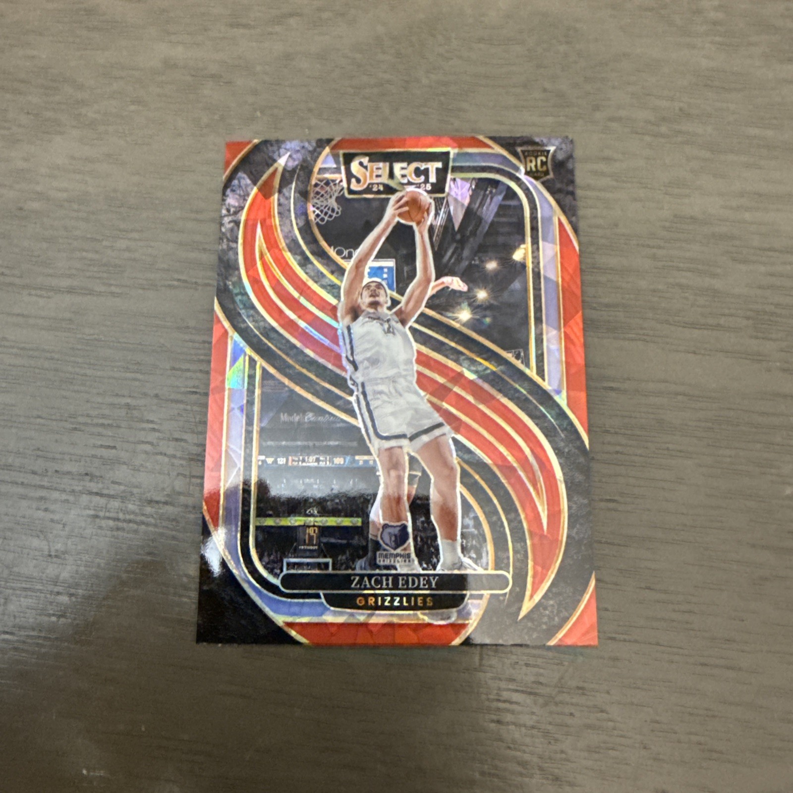 2024-25 Select Zach Edey Premier RC Red Wave Prizm Rookie #192 Grizzlies