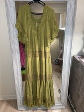 NWOT Free People Dream On Maxi Dress Lime $108.00 Size: Small