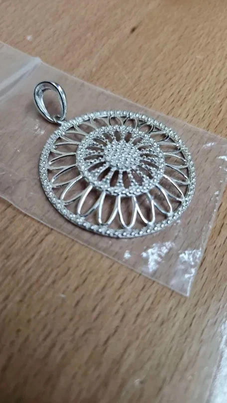 Pingente de prata esterlina 925 Milor Italy grande redondo aberto - Imagem 3 de 4