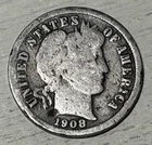 1908 O Barber Dime 10c New Orleans Mint Rare Nice Coin For An Album