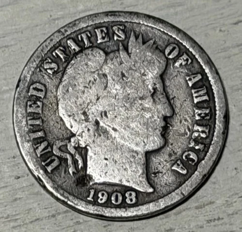 1908 O Barber Dime 10c New Orleans Mint Rare Nice Coin For An Album