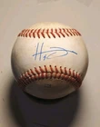Autographed Baseball game used HENRY BOLTE Oakland A's