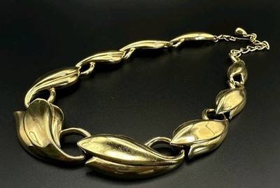 Großes Trifari Vintage Collier Kette Golden Haute Couture Necklace Statement 