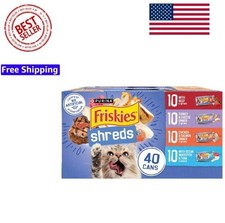Purina Friskies Shreds Gravy Variety Pack, Wet Cat Food, 5.5 oz Cans, 40 Pack