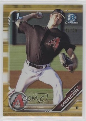 2019 Bowman Chrome Prospects Gold Refractor 46/50 Matt Mercer #BCP-120 8tj