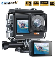 Campark 4K Dual Color Screen WiFi Action Camera 24MP Underwater Sports Camera