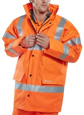 Image of Hi Vis Traffic Jacket Orange XL EN ISO20471 Class 3 Waterproof B-Seen